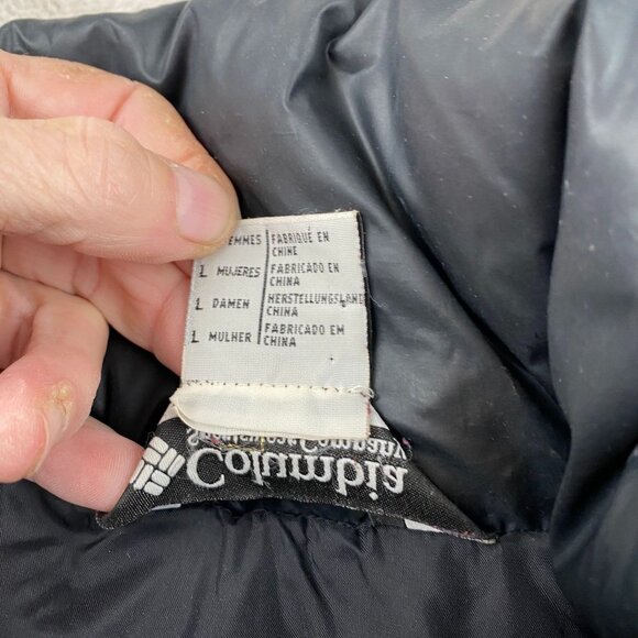 Columbia Womens Black Puffer Jacket Large 80% Duck Down 20% Feathers wl5066 - Picture 5 of 13